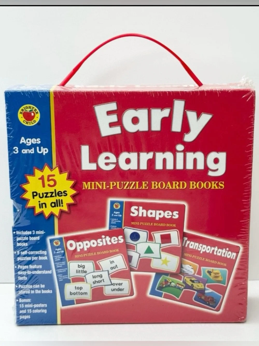Brighter Child Early Learning Mini-Puzzle Board Books Set 15 Puzzles Ages 3+